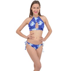 Ghost Pattern Cross Front Halter Bikini Set by NerdySparkleGoth