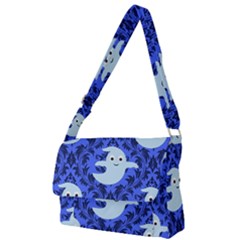 Ghost Pattern Full Print Messenger Bag (l) by NerdySparkleGoth
