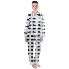 Athletic Running Graphic Silhouette Pattern Satin Long Sleeve Pajamas Set by dflcprintsclothing