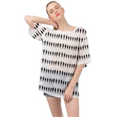 Athletic Running Graphic Silhouette Pattern Oversized Chiffon Top by dflcprintsclothing