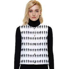 Athletic Running Graphic Silhouette Pattern Women s Short Button Up Puffer Vest by dflcprintsclothing