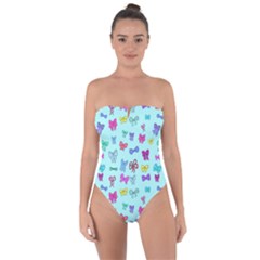 Bows On Blue Tie Back One Piece Swimsuit by Daria3107