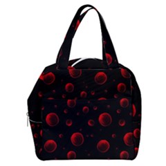 Red Drops On Black Boxy Hand Bag by SychEva