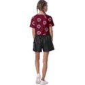 White Skulls On Red Shiny Background Kids  Basic Tee View2