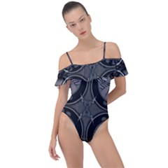 Lunar Phases Frill Detail One Piece Swimsuit by MRNStudios