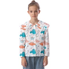 Funny Dinosaurs Kids Kids  Peter Pan Collar Blouse by SychEva
