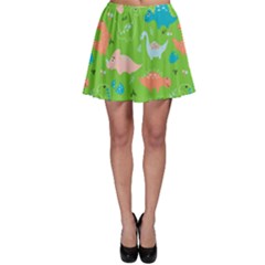 Funny Dinosaur Skater Skirt by SychEva
