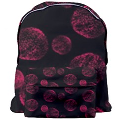 Red Sponge Prints On Black Background Giant Full Print Backpack by SychEva