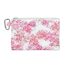 Red Splashes On A White Background Canvas Cosmetic Bag (medium) by SychEva