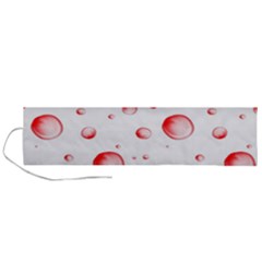 Red Drops On White Background Roll Up Canvas Pencil Holder (l) by SychEva