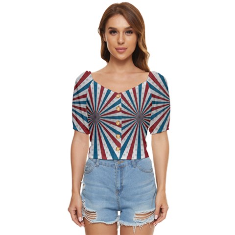 Usa-deco-background Button Up Blouse by Sudhe