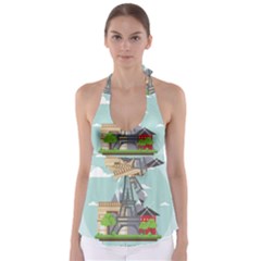 Paris-france-french-europe-travel Babydoll Tankini Top by Sudhe