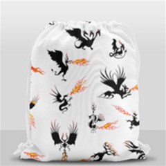 Dragon-phoenix-fire-bird-ancient Drawstring Bag (small) by Sudhe