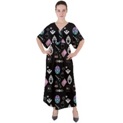 Pastel Goth Witch V-neck Boho Style Maxi Dress by NerdySparkleGoth
