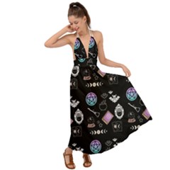 Pastel Goth Witch Backless Maxi Beach Dress by NerdySparkleGoth
