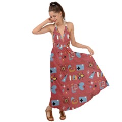 50s Red Backless Maxi Beach Dress by NerdySparkleGoth