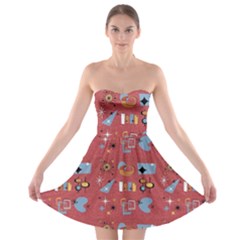 50s Red Strapless Bra Top Dress by NerdySparkleGoth