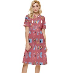 50s Red Button Top Knee Length Dress by NerdySparkleGoth