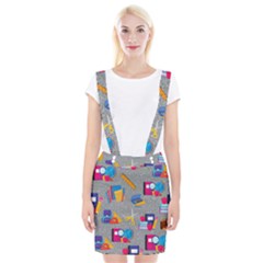 80s And 90s School Pattern Braces Suspender Skirt by NerdySparkleGoth