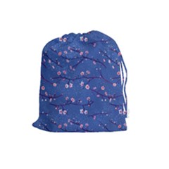 Branches With Peach Flowers Drawstring Pouch (large) by SychEva