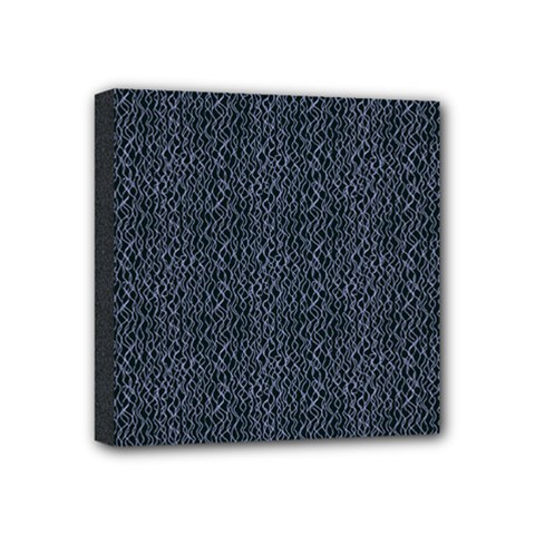Blue Stripes On Dark Background Mini Canvas 4  X 4  (stretched) by SychEva