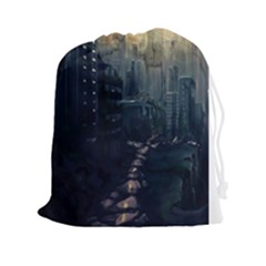 Apocalypse-post-apocalyptic Drawstring Pouch (2xl) by Sudhe