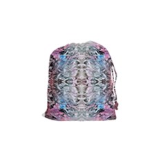 Abstract Waves Iii Drawstring Pouch (small) by kaleidomarblingart