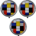 Composition A By Piet Mondrian Mini Round Pill Box (Pack of 3) View1