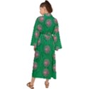 Lotus Bloom In The Blue Sea Of Peacefulness Maxi Kimono View2