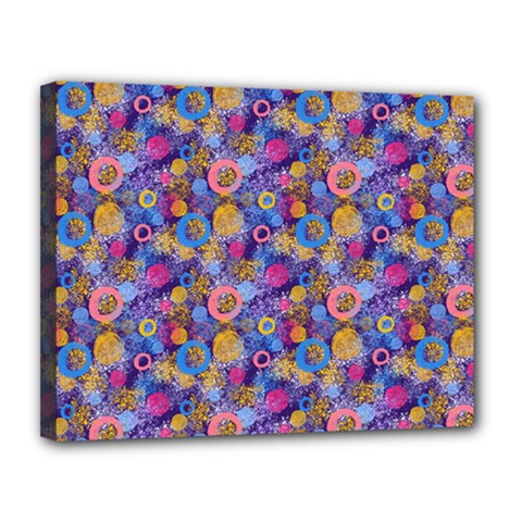 Multicolored Circles And Spots Canvas 14  X 11  (stretched) by SychEva