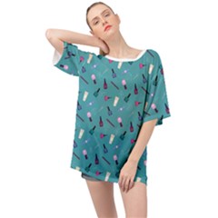 Manicure Supplies  Nail Polish Oversized Chiffon Top by SychEva