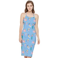 Beautiful Girls With Drinks Bodycon Cross Back Summer Dress by SychEva