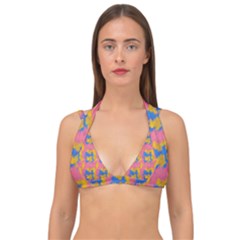 Abstract Painting Double Strap Halter Bikini Top by SychEva