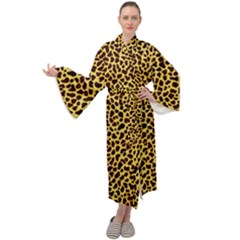 Fur-leopard 2 Maxi Velour Kimono by skindeep