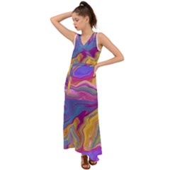 Flow V-neck Chiffon Maxi Dress by kiernankallan