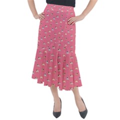 Funny Pugs  Cute Pets Midi Mermaid Skirt by SychEva