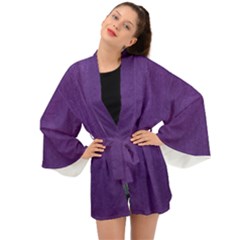 Leather Smooth 18-purple Long Sleeve Kimono by skindeep
