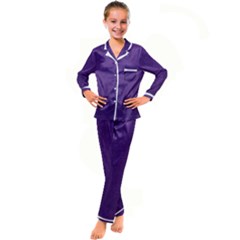 Leather Smooth 18-purple Kid s Satin Long Sleeve Pajamas Set by skindeep