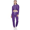 Leather Smooth 18-purple Cropped Zip Up Lounge Set View1