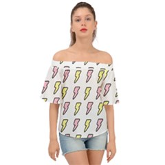 Pattern Cute Flash Design Off Shoulder Short Sleeve Top by brightlightarts