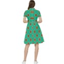 ethnic circular print Short Sleeve Waist Detail Dress View2