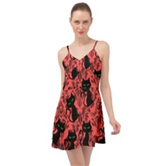Halloween Cats Summer Time Chiffon Dress by NerdySparkleGoth