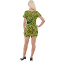 Folk flowers pattern  Short Sleeve Asymmetric Mini Dress View2