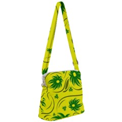 Folk Flowers Pattern  Zipper Messenger Bag by Eskimos