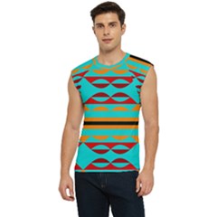 Shapes On A Blue Background Men s Raglan Cap Sleeve Tee by LalyLauraFLM