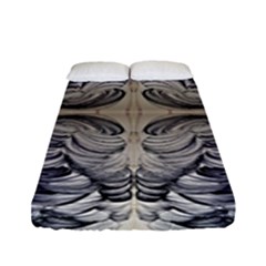 Mono Repeats Fitted Sheet (full/ Double Size) by kaleidomarblingart