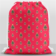 Sketchy Christmas Tree Motif Drawing Pattern Drawstring Bag (large) by dflcprintsclothing