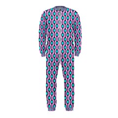 Blue Circles On Purple Background Geometric Ornament Onepiece Jumpsuit (kids) by SychEva