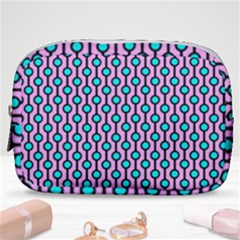 Blue Circles On Purple Background Geometric Ornament Make Up Pouch (small) by SychEva