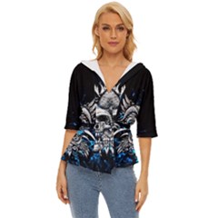 Skullart Lightweight Drawstring Hooded Top by Sparkle